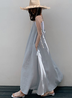 Women Oversize Maxi Linen Dress