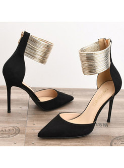 Women's Pointed Toe Ankle Strap High Heel Pumps