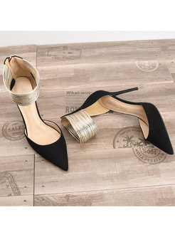 Women's Pointed Toe Ankle Strap High Heel Pumps