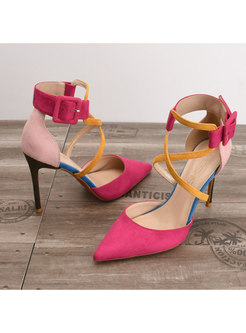 Women Coloful Strappy High Heel Sandals