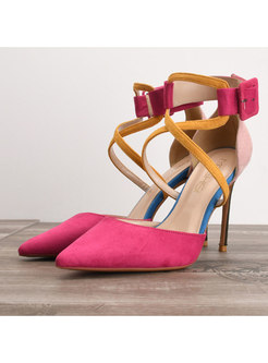 Women Coloful Strappy High Heel Sandals