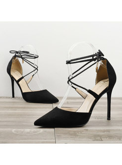 Women's Strappy Pointed Toe Ankle Strap Stiletto Pumps