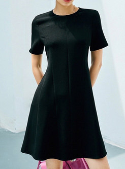 Brief Short Sleeve Little Black Dress