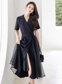 Black Cut Out Plus Size Blazer Dresses