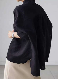 Women Long Sleeve Casual Linen Top Blouse