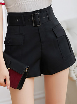 Women's High Waisted Cargo Shorts With Pockets