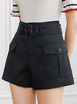 Women's High Waisted Cargo Shorts With Pockets