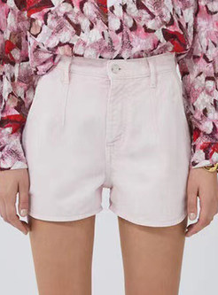 Fashion Pink Denim Shorts for Women