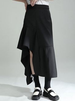 Women's Asymmetrical Ruffle Long Skirts
