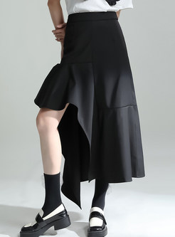 Women's Asymmetrical Ruffle Long Skirts