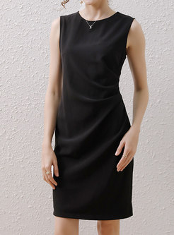 Sleeveless Basic Black Dress
