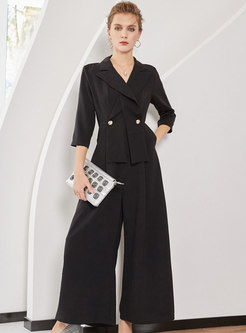 Women Elegant Office Pantsuit