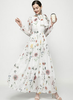 Summer Fashion Floral Print Maxi Dress