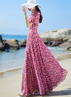 Summer Resort Floral Swing Long Dresses