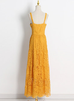 Resort Lace Embroidered Long Slip Dresses