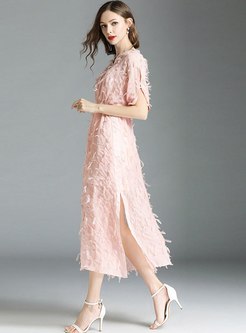 Oversize pink maxi dresses