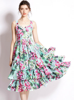 Hot Floral Print Slip Layered Dresses