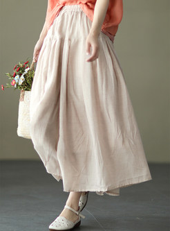 Summer Flutter Linen Long Skirts for Women