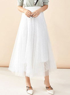Summer A-line Lace Long Skirt