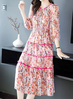Summer Bohemian Floral Maxi Silk Dress