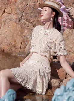 Sweet & Cute Water Soluble Lace Skirt Suits