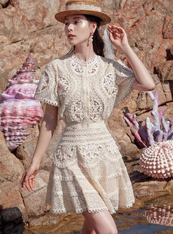 Sweet & Cute Water Soluble Lace Skirt Suits