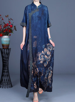 Ethnic Silk Plus Size Floral Dresses