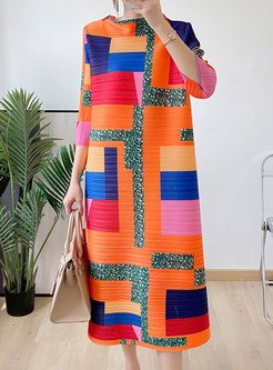 Fashion Geometric Loose Midi Dresses