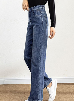 Fashion Women Jean Straight Pants