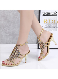 Women Stylish Diamante Embellishment Sandals