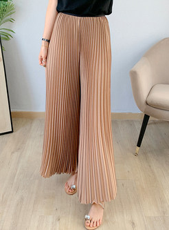 Summer Casual Pleated Wide Leg Pants
