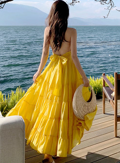 Topshop Premium Halter Neck Backless Beach Long Dress