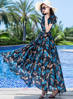 Glamorous Chiffon Flutter Beach Long Dress