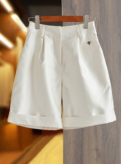 Summer High Waisted Solid Color Women Shorts