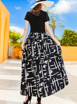 Elegant Short Sleeve Maxi Dress