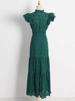 Vintage Sleeveless Lace Maxi Long Dress