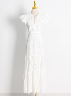 Vintage Sleeveless Lace Maxi Long Dress