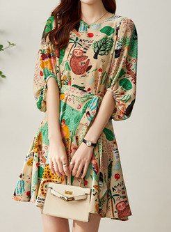Premium Lantern Sleeve Floral Summer Dresses