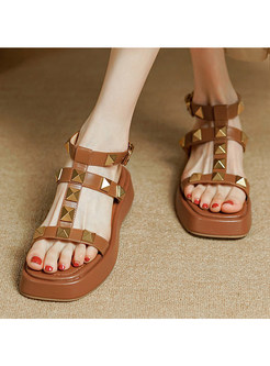 Casual Square Toe Sandals For Women