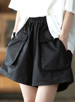 Women's Loose Elastic Waist Shorts With Pockets