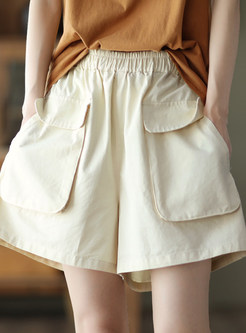 Women's Loose Elastic Waist Shorts With Pockets