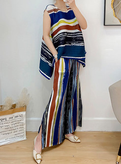 Oversize Sleeveless Striped Holiday Pant Suits