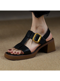 Square Toe Open Toe Sandals For Women