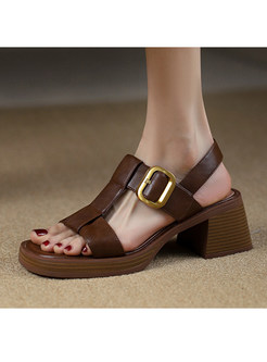 Square Toe Open Toe Sandals For Women