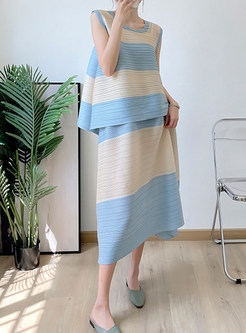 Plus Size Striped Summer Skirt Outfits For Women