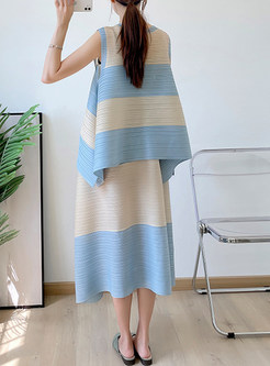 Plus Size Striped Summer Skirt Outfits For Women