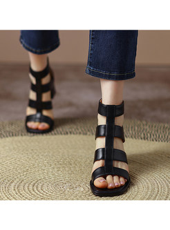 Square Toe Open Toe Square Heel Sandals For Women