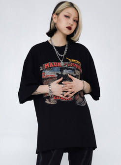 Retro Printed Oversize T Shirts For Women