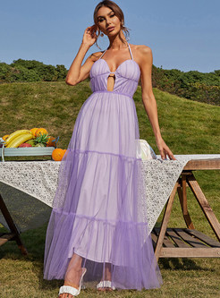Sexy Cut-Out Open Halter Neck Bridesmaid Dresses