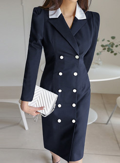 Business Double-Breasted Bodycon Blazer Dresses